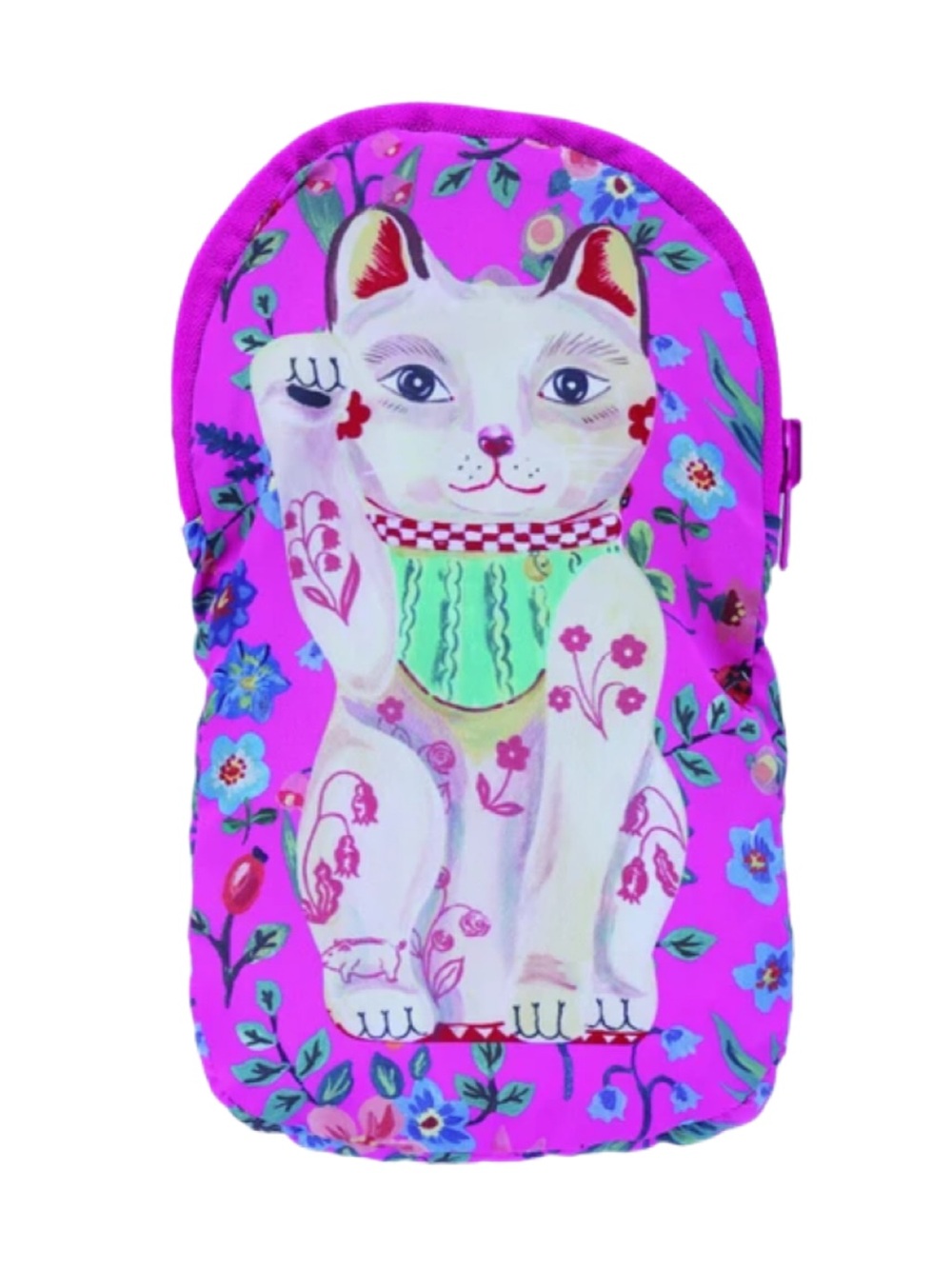 Nathalie Lete! Face bag, coin purse open for small Tote bag. Good Luck Cat! New!